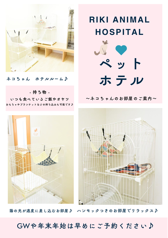 りき動物病院 わんちゃんホテルのお部屋