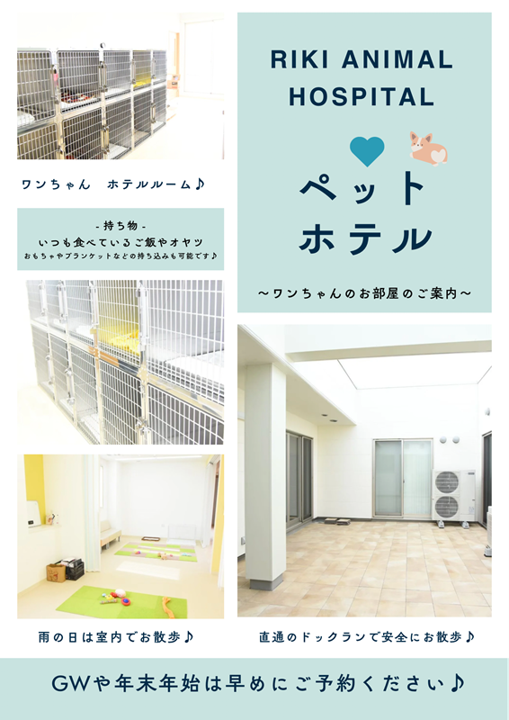 りき動物病院 わんちゃんホテルのお部屋